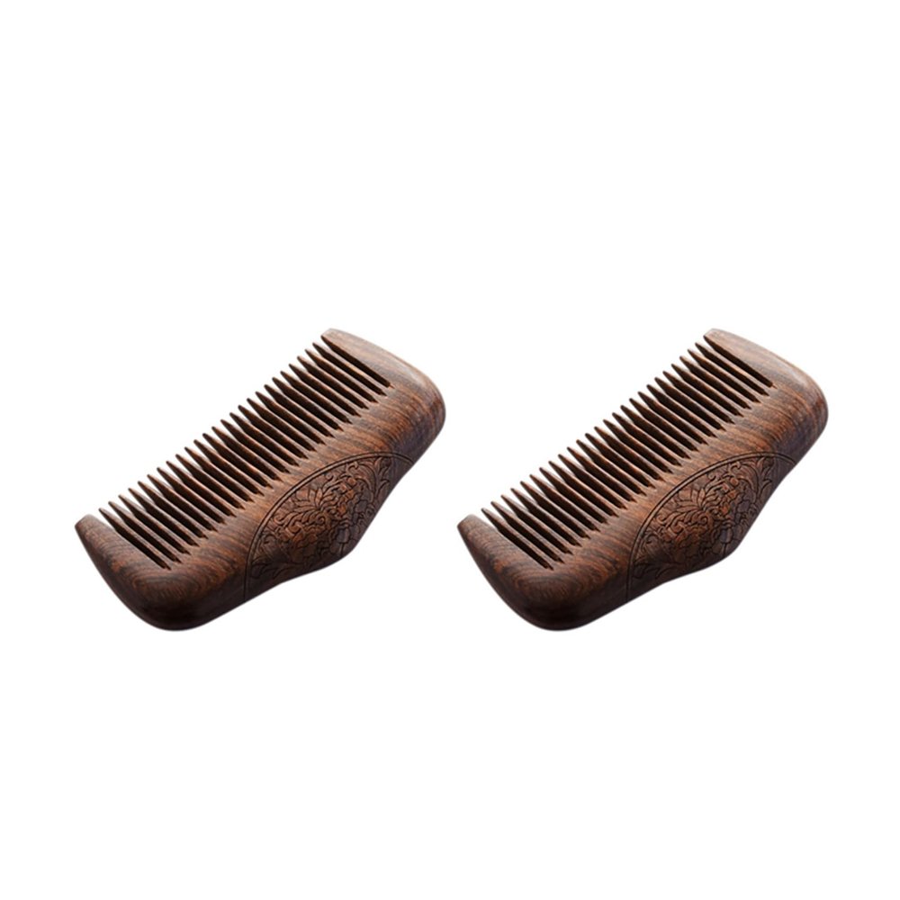 Censous 2X Pocket Comb Sandalwood Super Narrow Dent Wood Combs Static Lice Beard Comb Hairstyle Sandalwood Comb