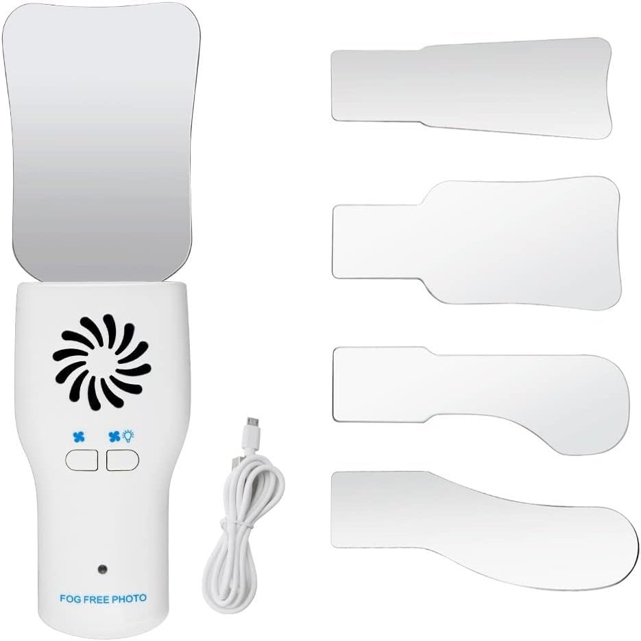 Calla Scorpio Dental Fog Free Photography Mirror Automatic Electric Dental Occlusal Mirror Defogging Reflector Stainless Steel Reflectors with LED Light