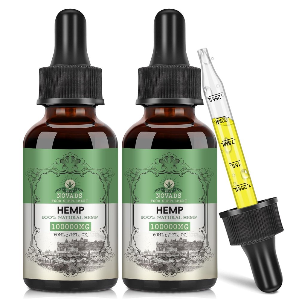 Premium Oil - 100000mg High Potency Natural Oil, Rich in Omega 3-6-9 and Vitamin C & E, Vegan, Enhanced Purity, 60ml (Pack of 2)