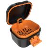 ARGOMAX Leak Proof Denture Bath Cup, Portable Soaking Denture Box, Denture Bath Case with Strainer, for Dentures and Braces (Black + Orange). view 1