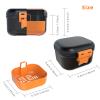 ARGOMAX Leak Proof Denture Bath Cup, Portable Soaking Denture Box, Denture Bath Case with Strainer, for Dentures and Braces (Black + Orange). view 3