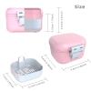 ARGOMAX Leak Proof Denture Bath Cup, Portable Soaking Denture Box, Denture Bath Case with Strainer, for Dentures and Braces (Pink + White). view 2