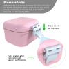 ARGOMAX Leak Proof Denture Bath Cup, Portable Soaking Denture Box, Denture Bath Case with Strainer, for Dentures and Braces (Pink + White). view 4