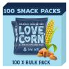 LOVE CORN Sea Salt Crunchy Corn Snack | Bulk Pack 100 x 20g Bags | Kosher, Vegan, Gluten-Free | Simple Ingredients, Low Calories, Low Sugar | Graze Alternative for Crisps, Mixed Nuts & Popcorn | UK view 1