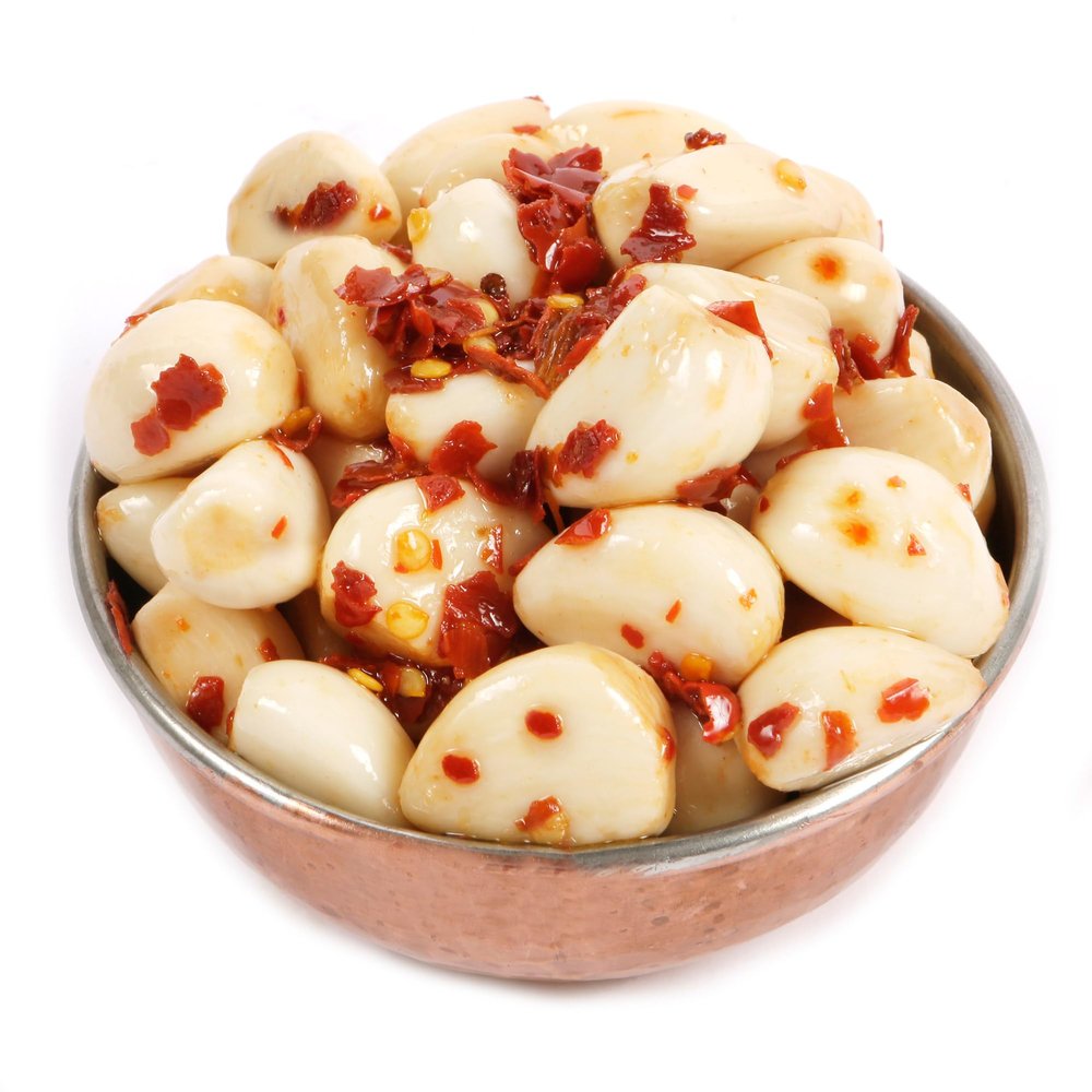 Dorri - Marinated Pickled Garlic with Chilli 1.5kg | Tasty and Spicy, Great as a Healthy Snack or Side (Available from 250g to 3kg)