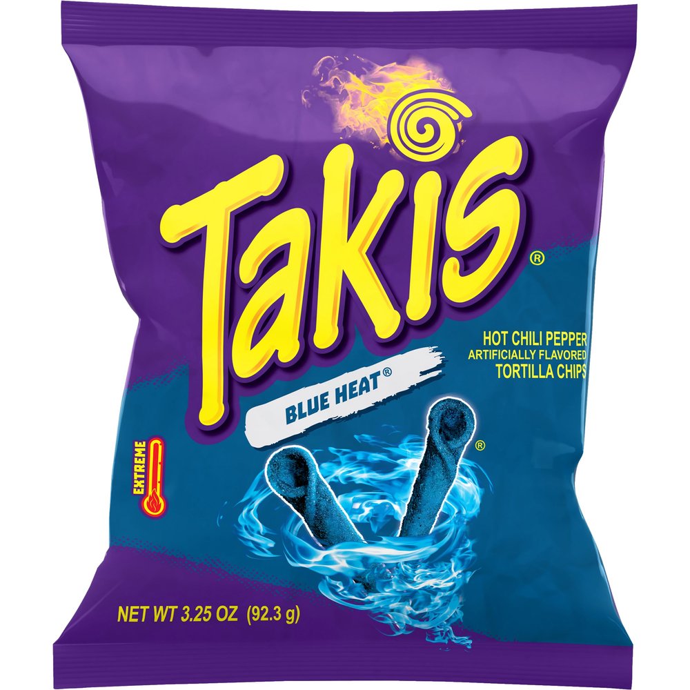 Takis Blue Heat 3.25oz (92.3g) Hot Chilli Pepper Tortilla Chips American USA Import