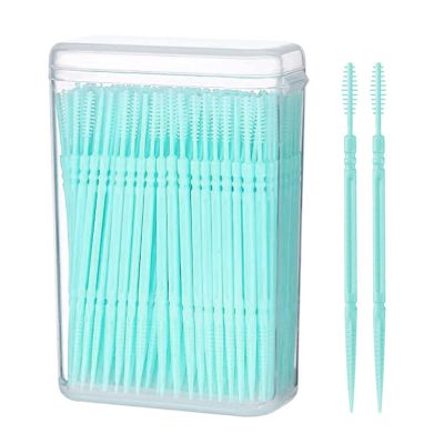 200 PCS Interdental Brush,Silicone Interdental Brushes Dental Toothpicks,Silicone Dental Brushes,Silicone Floss Sticks Dental,Teeth Floss Sticks,Soft Gum Interdental Brush Toothpick Cleaning Tool