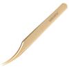 SEEEDEW Tweezer for Eyelash Extensions - 1 PCS Stainless Steel Curved Pointy Dolphin Tweezer Professional Isolation Precision Tools for False Lash Application, Beginner(Golden) view 1