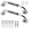15.7 inch Shower Grab Rail, Happybase 2 Pack 40cm Stainless Steel Bathroom Grab Bar, Shower Handle, Bath Handle Elderly for Bathtub,Toilet,Kitchen,Stairway Handrail,Come with Mounted Screws and Hooks view 1