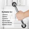 15.7 inch Shower Grab Rail, Happybase 2 Pack 40cm Stainless Steel Bathroom Grab Bar, Shower Handle, Bath Handle Elderly for Bathtub,Toilet,Kitchen,Stairway Handrail,Come with Mounted Screws and Hooks view 3