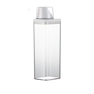 1900ml Laundry Detergent Dispenser, Reusable Washing Up Powder Container Soap Detergents Storage Box with Measuring Cup for Scent Booster Beads/Small Solid Grain