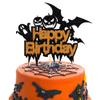 WRACKKIAR Happy Halloween Cake Topper-Ghost Birthday Cake Pick-Birthday Witch Cake Topper-Halloween Party Decoration Glitter Supplies(3) view 1