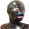 ANTIY Hot Latex Hood Back Zipper Rubber Mask Costumes For Men Women,Black,Black,3X-Large view 1