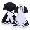 Alaiyaky Maid Dress Costume, French Maid Outfits for Women, 8Pcs Maid Cosplay Gothic Fancy Dress with Headwear Stockings Gloves Apron, Maid Dress Up for Halloween Carnival Masquerade (Type A, L) view 2