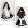 Alaiyaky Maid Dress Costume, French Maid Outfits for Women, 8Pcs Maid Cosplay Gothic Fancy Dress with Headwear Stockings Gloves Apron, Maid Dress Up for Halloween Carnival Masquerade (Type A, L) view 3