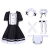 Alaiyaky Maid Dress Costume, French Maid Outfits for Women, 8Pcs Maid Cosplay Gothic Fancy Dress with Headwear Stockings Gloves Apron, Maid Dress Up for Halloween Carnival Masquerade (Type A, L) view 4