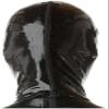 ANTIY Handmade Black Latex Hoods With Open Big Eyes Latex Mask Custom Made Women Costumes, Black,Black,2X-Large view 2