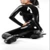 Black Latex Catsuit Women Full Bodysuit Leotard Latex Clothing Sexy Lady Handmade Rubber Catsuit,Black,Black,Women-XS view 3
