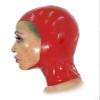 Latex Hood Black with Transparent Open Eye Mouth Rubber Mask Back Zip Halloween Costumes for Men Women,Type 2,2X-Large view 3