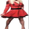 100% Rubber Kleid Lady Ruffle Mini Dress,Red,XX-Large view 1