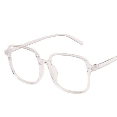 LTSRLL Large Sturdy Reading Glasses, Oversized Square Anti Blue Light Computer Goggle, Anti Eye Strain Unbreakable Readers (Color : Transparent, Size : +100)