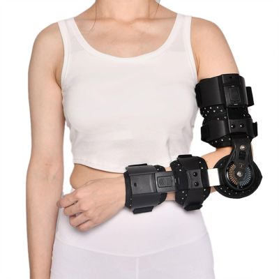 EvAnem Adjustable Elbow Brace Stabilizer Splint, Arm Injury Recovery, Hinged Rom Elbow Brace With Strap, Post Op Elbow Brace, Unisex Left Right Arms Optional,Left