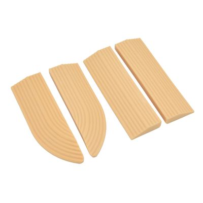 NDNCZDHC 4Pcs Sweeper Door Sill, Rubber Free Assembly Threshold Ramp, Threshold Ramp for Sweepers, Electric Scooters, Wheelchairs(Beige)