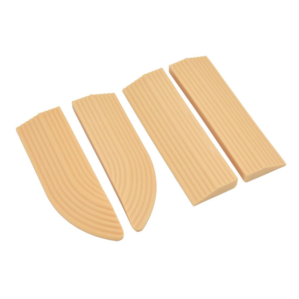 NDNCZDHC 4Pcs Sweeper Door Sill, Rubber Free Assembly Threshold Ramp, Threshold Ramp for Sweepers, Electric Scooters, Wheelchairs(Beige)