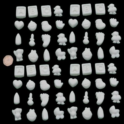 60 x edible 3D Baby Shower Toppers, icing toppers, cake cupcakes decorations (Baby Pink)