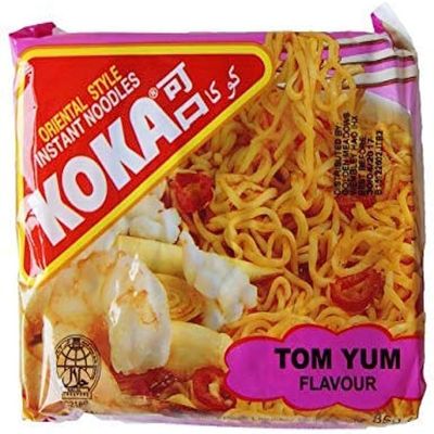 Koka Oriental Style Instant Noodles | Tom-Yum Flavour | Snack or Meal Accompaniment | Ready in 2 Minutes | 85g (Pack of 30)