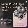Skull Shaver Baron 4 Head Pro Blade - Ultimate Men's Electric Shavers Blade Razor for Women/Men, Beard Grooming, Body Shaving, Bald Head Razor Blade view 2