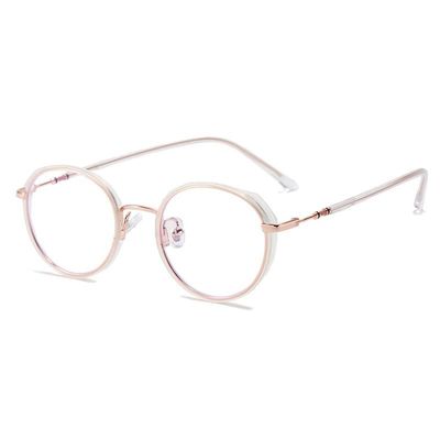 LTSRLL Retro Round Metal Reading Glasses, Sturdy Anti Blue Light Computer Readers, Anti Eye Strain Unbreakable Eyeglasses (Color : Golden, Size : +250)