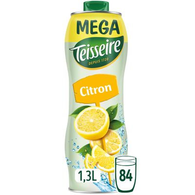 Teisseire Lemon Syrup for Soft Drinks, Cocktails, Bottle 1.3 L