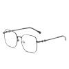 LTSRLL Oversized Square Metal Reading Glasses, Large Blue Light Blocking Readers, Big Frame Anti Glare Unbreakable Eyewear (Color : Rose golden-black, Size : +300) view 1