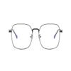 LTSRLL Oversized Square Metal Reading Glasses, Large Blue Light Blocking Readers, Big Frame Anti Glare Unbreakable Eyewear (Color : Rose golden-black, Size : +300) view 2
