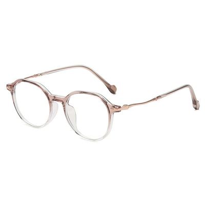LTSRLL Classic Round Reading Glasses, Vintage Oval Anti Blue Light HD Computer Readers, TV Glasses, Anti Eye Strain Eyewear (Color : Tea, Size : +200)