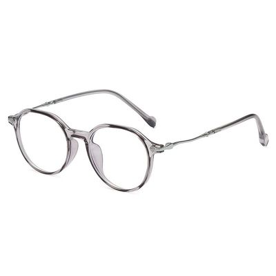 LTSRLL Classic Round Reading Glasses, Vintage Oval Anti Blue Light HD Computer Readers, TV Glasses, Anti Eye Strain Eyewear (Color : Light-gray, Size : +0.00)