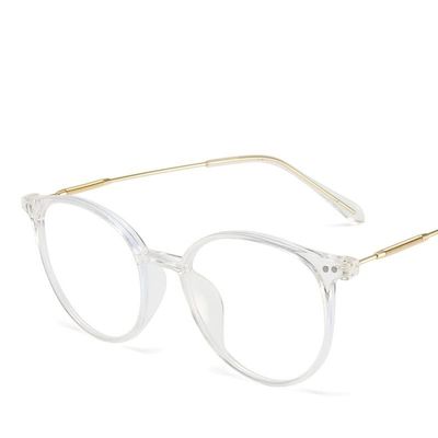 LTSRLL Retro Round TR90 Blue Light Blocking Reading Glasses Women, Cute Oval Computer Readers Spring Hinge, Anti Glare (Color : Clear, Size : +150)