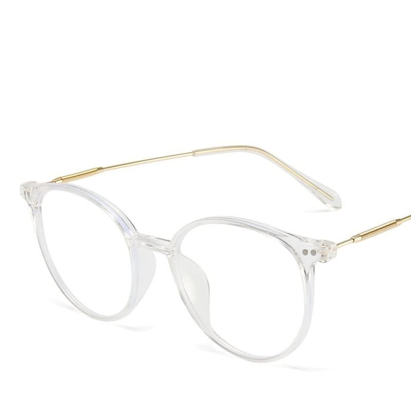 LTSRLL Retro Round TR90 Blue Light Blocking Reading Glasses Women, Cute Oval Computer Readers Spring Hinge, Anti Glare (Color : Clear, Size : +150)
