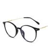 LTSRLL Retro Round TR90 Blue Light Blocking Reading Glasses Women, Cute Oval Computer Readers Spring Hinge, Anti Glare (Color : Black, Size : +0.00) view 1