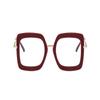 LTSRLL Oversized Square Reading Glasses, Thicken Sturdy Blue Light Blocking Computer Readers, Anti Eye Strain Eyeglasses (Color : Red, Size : +150) view 2