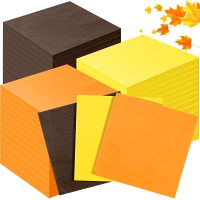 Henoyso 300pcs Thanksgiving Paper Napkins Fall Disposable Guest Towels 3 Ply Disposable Hand Paper Towels for Autumn Thanksgiving Party,5" x 5"