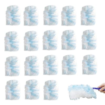 30 Pcs Blue Dusters Refills, Flash Dusting Refills with Handle for Cleaning Disposable, Hand Fluffy Duster Refills for Blinds PC Keyboard Office Desk Dresser Car Dashboard