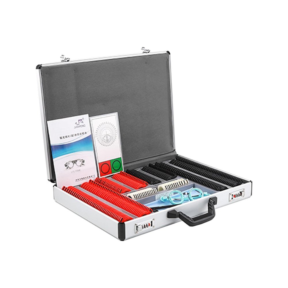IINCOOY 266 Trial Lens Set Optical Trial Lens Case Plastic Rim Aluminum Case With Trial Frame Included