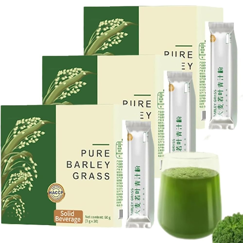 Naveta Barley Grass Powder 100% Pure & Organic, Naveta Pure Organic Barley, Naveta Organic Barley Grass Powder, 20Pcs Per Box (3Boxes)