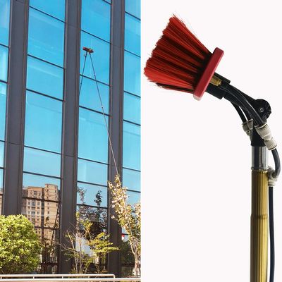 JAQVIVI 3-9M Window Cleaner Pole, Feeder Telescopic Brush PV Panel Cleaning Tool 35cm Brush Head for Cleaning Photovoltaic and Solar Panels and Other Cleaning Activities Gold 9.0m(30FT)