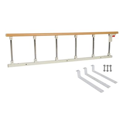 Medical Bed Rails Side Guard for Elderly Adults Portable Foldable Assist Handle Handicap Bed Railing Anti-Fall Bed Guardrail Yellow Wood Stainless Steel Side Handrail Bumpers Mobility Assistant Bar