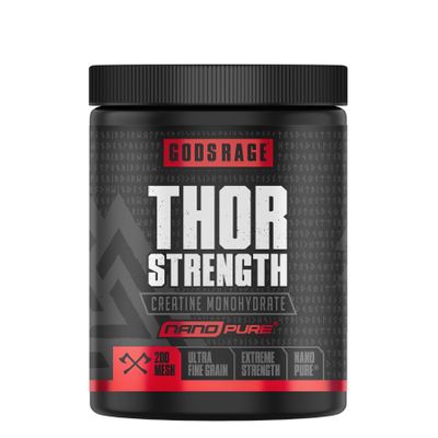GODSRAGE Thor Strength NanoPure Creatine (500 g Ceratin Powder) - Creatine Monohydrate Powder for Intensive Training and Muscle Building - Made in Germany