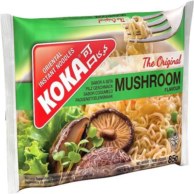 Koka Oriental Style Instant Noodles | Mushroom Flavour | Snack or Meal Accompaniment | Ready in 2 Minutes | 85g (Pack of 30)