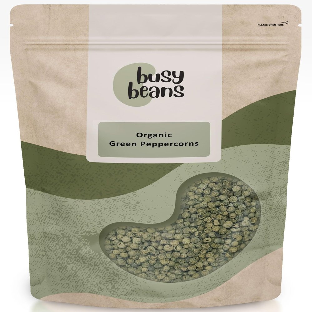 Organic Green Peppercorns - Certified Organic - by Busy Beans Organic (100g)
